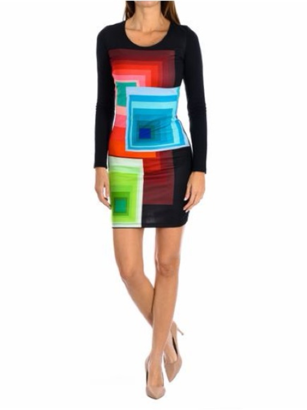 Desigual Geometric Colorblock Bodycon Mini Dress
Size Small - Y2K